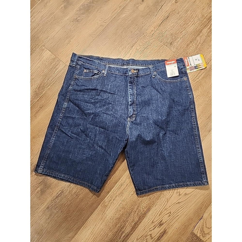 Wrangler Five Star Heritage Denim Shorts Men's 42 Blue 10" Ins Relaxed Fit